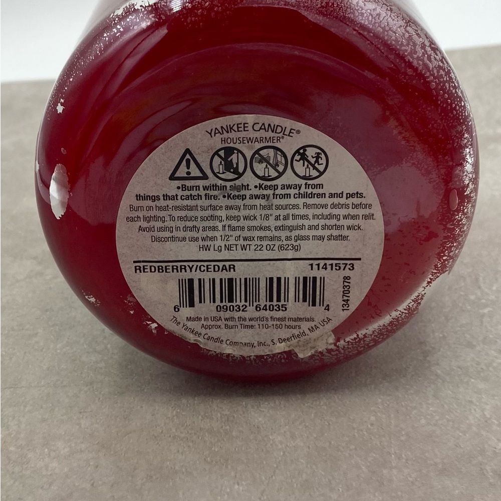 Yankee Candle Red Berry And Cedar 22 Oz Holiday Christmas Partially Used - Picture 9 of 9